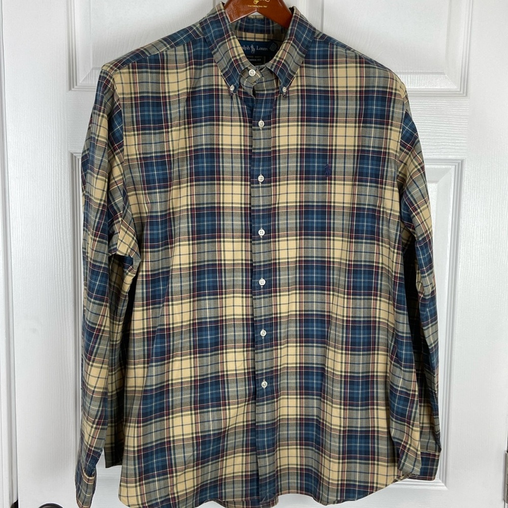 Ralph Lauren Long Sleeve Plaid Button Down Shirt Mens XXL